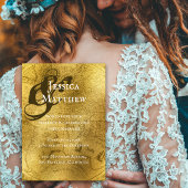 Invitation Mariage vintage Gold Map