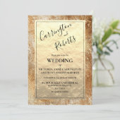 Invitation Mariage vintage Gold Rustic (Debout devant)