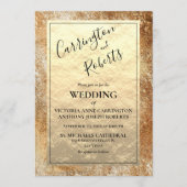 Invitation Mariage vintage Gold Rustic (Devant)