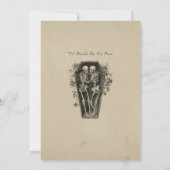 Invitation Mariage Vintage Gothique Toile Marron (Dos)