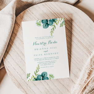 Invitation Mariage vintage Green Eucalyptus Nuestra Boda