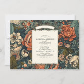 Invitation Mariage vintage Green Fall Flowers (Devant)