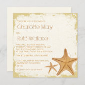 Invitation mariage vintage Grunge Starfish (Devant / Derrière)