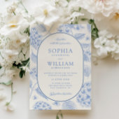 Invitation Mariage Vintage Hydrangea Bleu