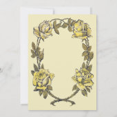 Invitation Mariage vintage, Jaune Antique Jardin Rose Wreath (Dos)