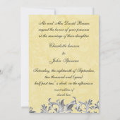 Invitation Mariage Vintage jaune et gris (Dos)