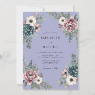 Invitation Mariage Vintage Lavande Humeur