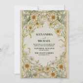 Invitation Mariage vintage Marguerite Daisies (Devant)