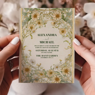 Invitation Mariage vintage Marguerite Daisies