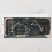 Invitation Mariage vintage Masquerade & Perles (Devant)