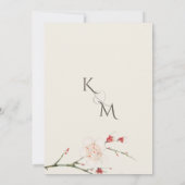 Invitation Mariage Vintage minimal en fleur de cerise (Dos)