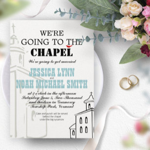 Invitation Mariage Vintage Moderne Nous allons à la Chapelle