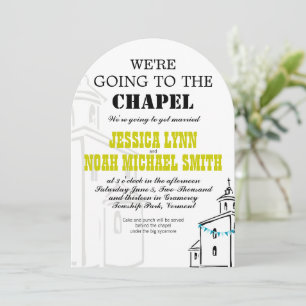 Invitation Mariage Vintage Moderne Nous allons à la Chapelle