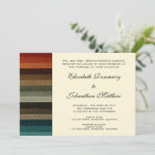 Invitation Mariage vintage, Motif des rayures d'automne chaud (Debout devant)