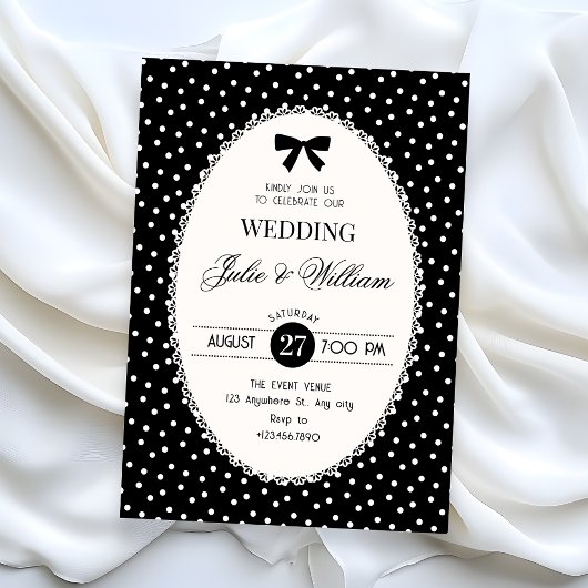 Invitation Mariage vintage noir