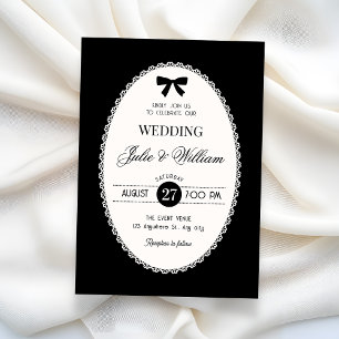Invitation Mariage vintage noir et blanc