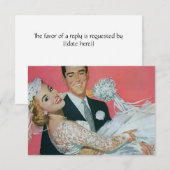 Invitation Mariage Vintage Nouveau Mariés, réponse RSVP (Devant / Derrière)