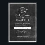 Invitation Mariage Vintage Old Bike Hipster Chalkboard<br><div class="desc">Invitations de mariage Vintages encadrées Vieux à bicyclette</div>