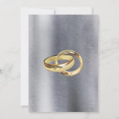 Invitation Mariage Vintage Or-Argent-Bronze Feuille (Dos)