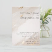 Invitation Mariage Vintage Or Beige (Debout devant)