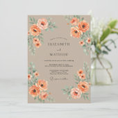 Invitation Mariage Vintage Pêche Automnal (Debout devant)