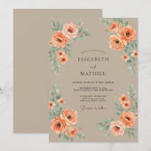 Invitation Mariage Vintage Pêche Automnal (Devant / Derrière)