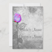 Invitation Mariage vintage pourpre Rosebud (Devant)