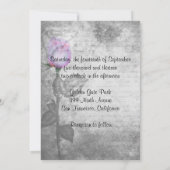 Invitation Mariage vintage pourpre Rosebud (Dos)