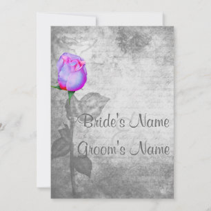 Invitation Mariage vintage pourpre Rosebud
