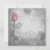 Invitation Mariage vintage Red Rose (Dos)