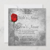 Invitation Mariage vintage Red Rose (Devant)
