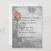 Invitation Mariage vintage Red Rose (Dos)