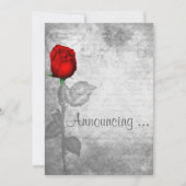 Invitation Mariage vintage Red Rose (Devant)