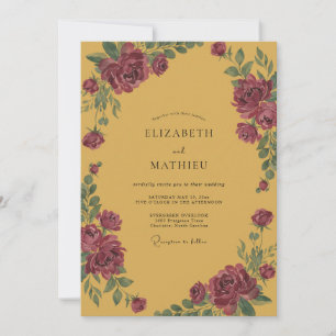 Invitation Mariage Vintage Riche en Moutarde