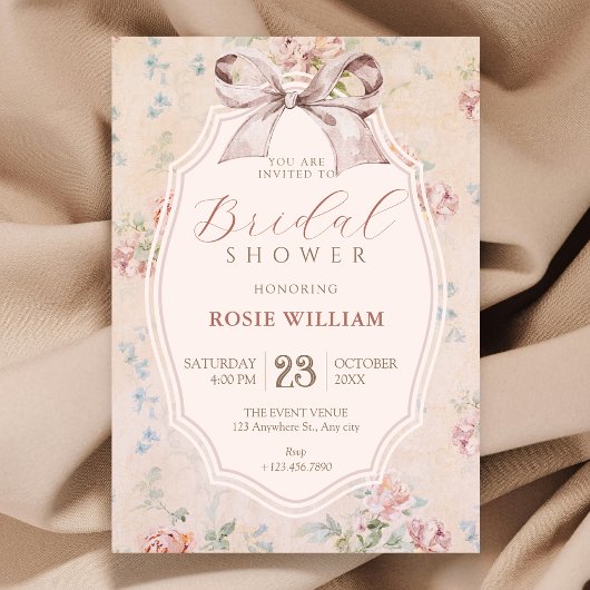 Invitation Mariage vintage romantique