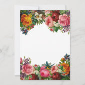 Invitation Mariage Vintage Romantique Roses & Oiseau Bleu (Dos)