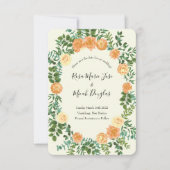 Invitation Mariage vintage rose ivoire pêche (Devant)