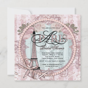 Invitation Mariage Vintage Rose Paris