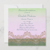 Invitation Mariage Vintage Rose Perles Rose (Dos)