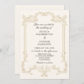 Invitation Mariage vintage rose roux rétro (Devant / Derrière)