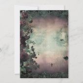 Invitation Mariage Vintage Rose Vert & Marron (Dos)