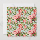 Invitation Mariage vintage Roses roses (Dos)