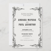 Invitation Mariage vintage rustique élégant (Devant)