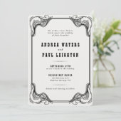 Invitation Mariage vintage rustique élégant (Debout devant)