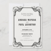 Invitation Mariage vintage rustique élégant (Devant)