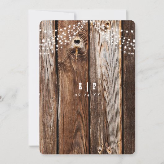 Invitation Mariage vintage rustique élégant (Dos)