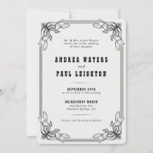 Invitation Mariage vintage rustique élégant (Devant)