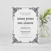 Invitation Mariage vintage rustique élégant (Debout devant)