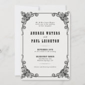 Invitation Mariage vintage rustique élégant (Devant)