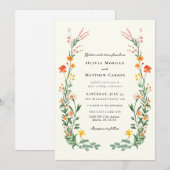 Invitation Mariage vintage Secret Garden (Devant / Derrière)